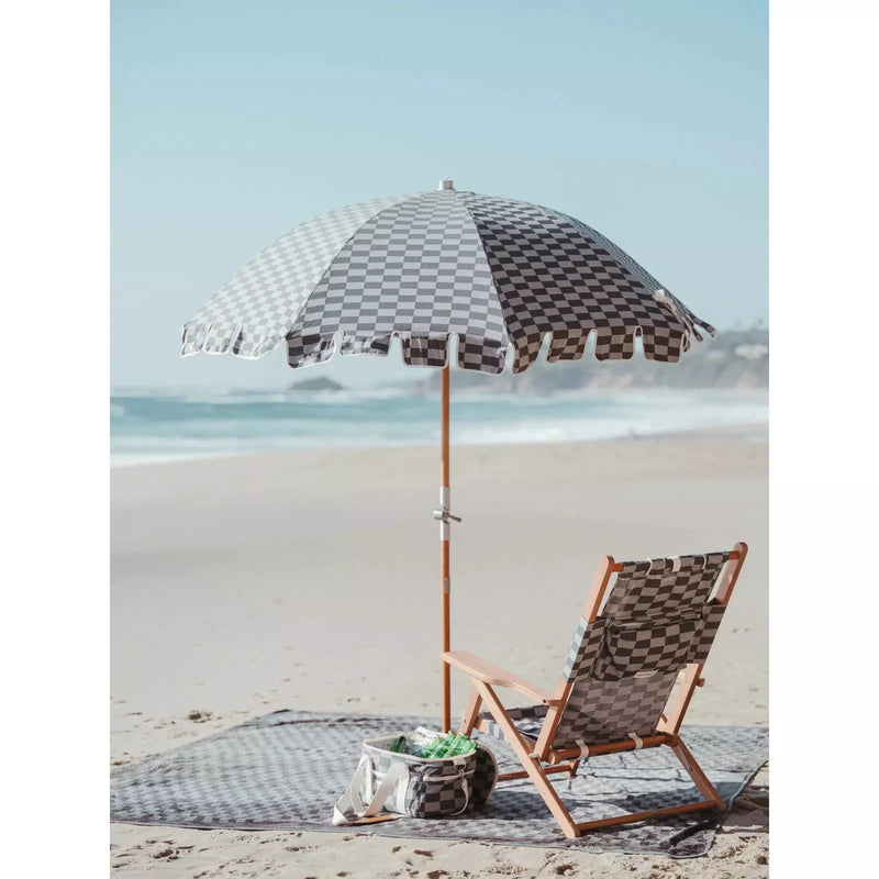 Business & Pleasure Premium Beach Umbrella - VINTAGE GREEN CHECK