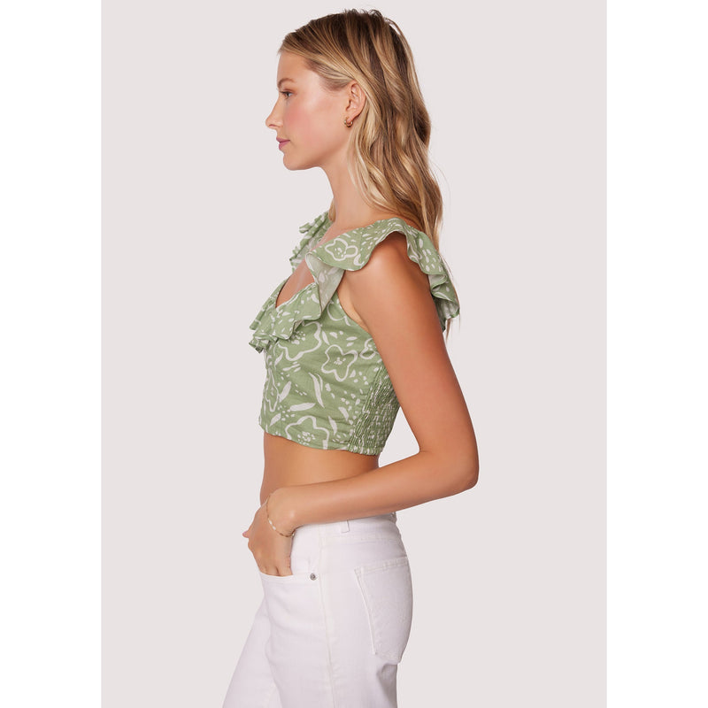 Lost + Wander Saguaro Blooms Top Green-White