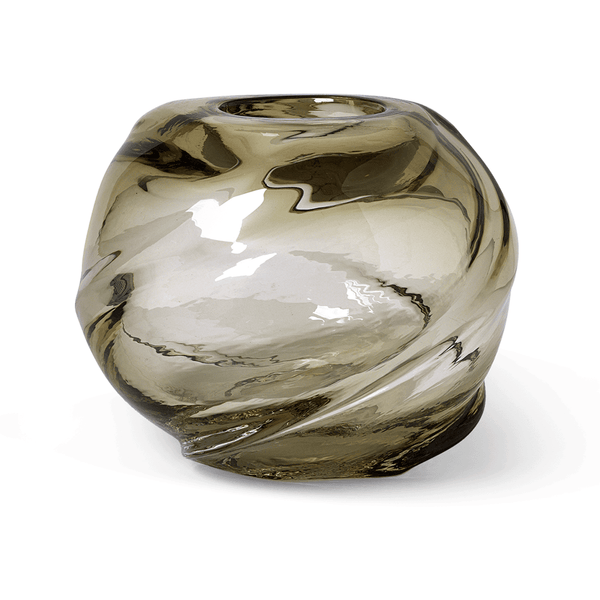 Ferm Water Swirl Vase - Round - Light Yellow