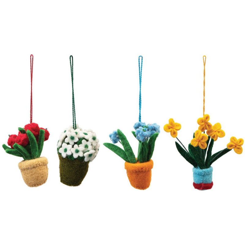 Wool Felt Flower Pot Ornament
