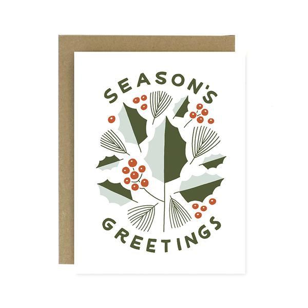 Worthwhile Paper Season's Greetings Holly Card