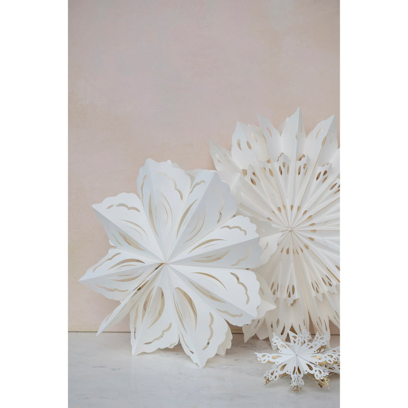 25"H Paper Snowflake Ornament, White