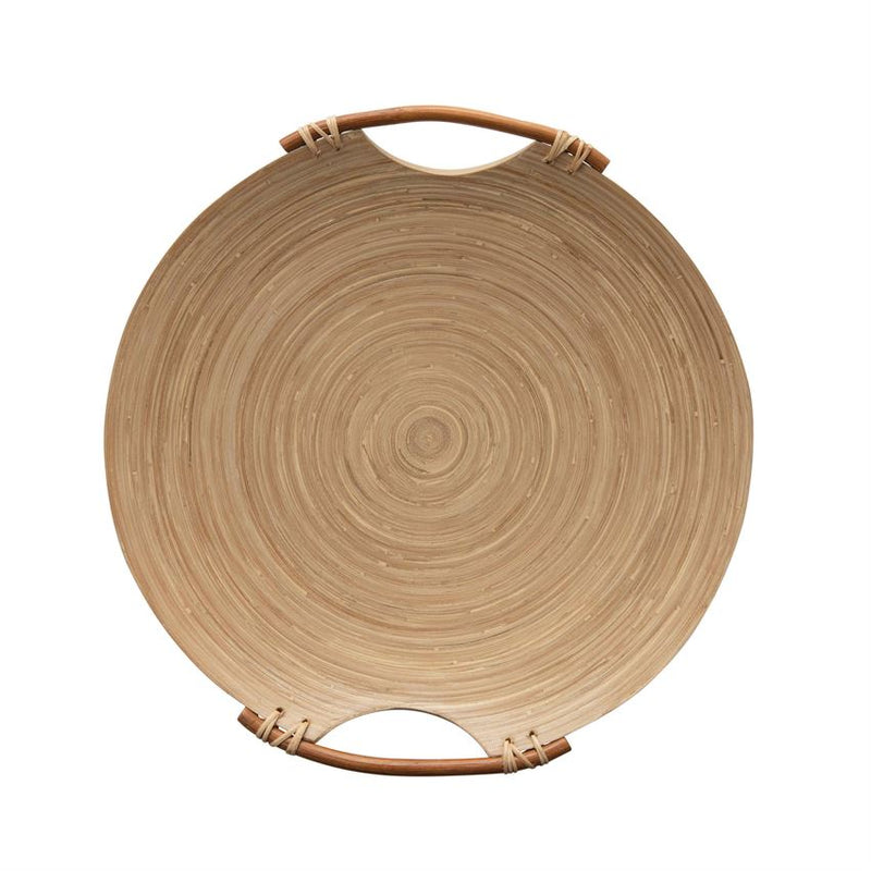 12-1/2" Round Bamboo Tray