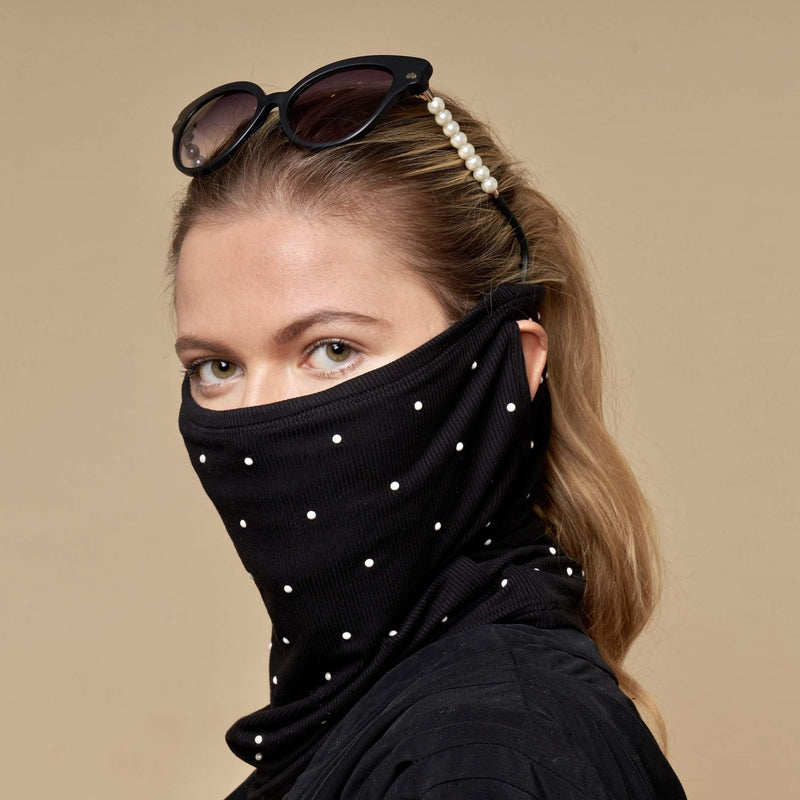 Lele Sadoughi Pearl Embellished Gaiter Face Mask