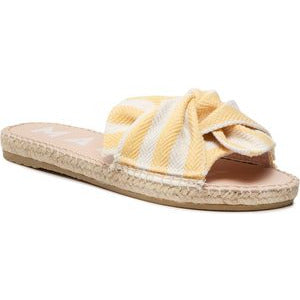 Manebi sandals with knot yellow stripes recycled cotton; portofino